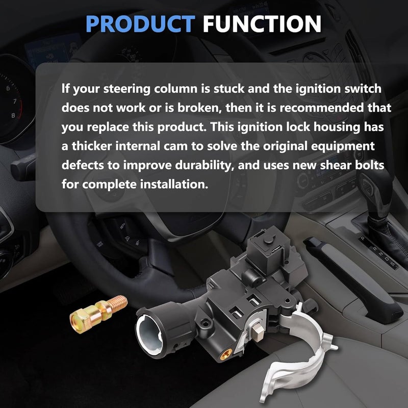 RAMATA 989-019 9L8Z-3511-A Ignition Lock Housing with Anti-Theft Bolt Compatible with 2008 2009 2010 2011 2012 Ford Escape, Mazda Tribute, Mercury Mariner, Ford Focus, Replace # ZZDB66160 - Image 3
